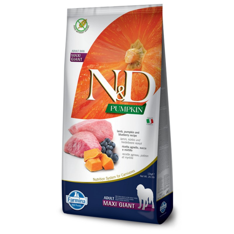 Корм сухий Farmina N&D Grain Free Pumpkin Lamb&Blueberry Giant Maxi для собак гігантських порід з ягням 12 кг