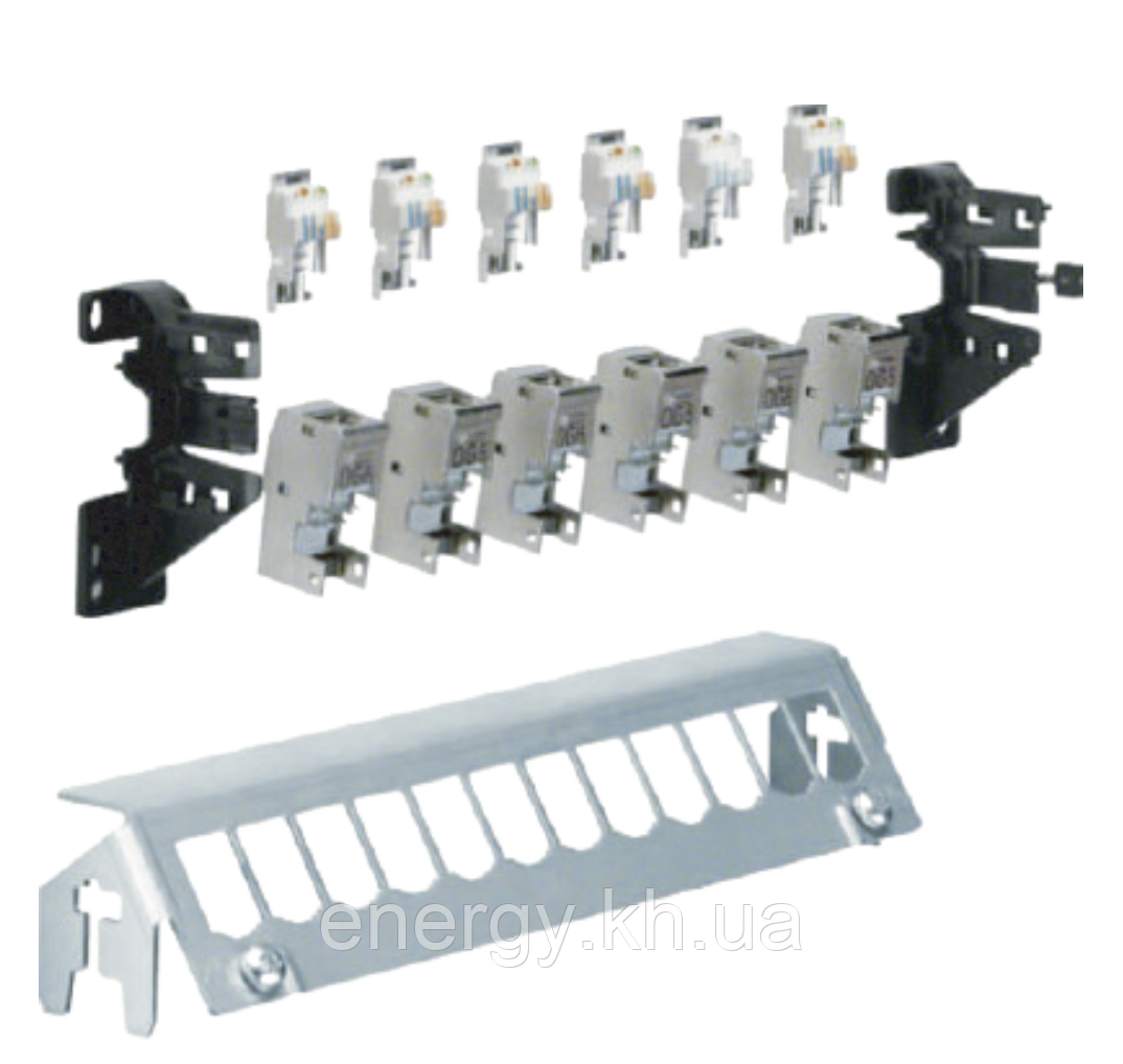 FZ12MM Hager – Патч панель 12 місць з модулями RJ45 (6шт) і тримачами