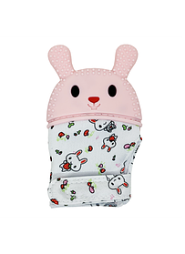 Прорізувач-рукавичка Зайчик 0404, рожевий