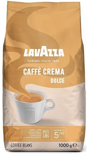 Кава в зернах Lavazza Caffe Crema Dolce 1кг Лавація з шоколадними нотками