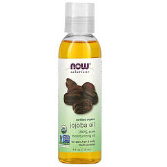 Олія жожоба (Jojoba Oil), Now Foods, Solutions, сертифікована органічна, 118 мл