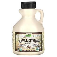 Кленовий сироп, Maple Syrup, Now Foods, Real Food, органік, клас A, темний колір, 473 мл