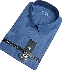 Чоловіча класична теніска Berluti vk-0004 синя в клітку Туреччина, ошатна стильна чоловіча теніска 3XL