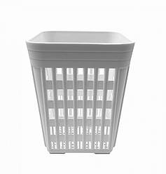 Підставка для столових приладів пластикова біла квадратна дрібна перфорація