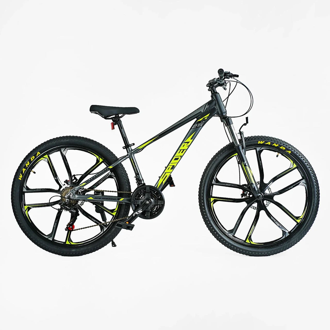 Велосипед підлітковий на литих дисках 26" CORSO Spider SP-26775 чорно-жовтий на зріст 130-145 cм