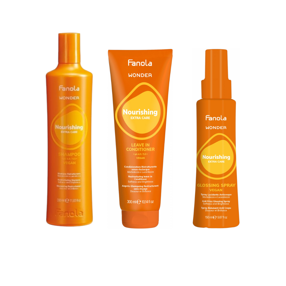 Набір для догляду за сухим волоссям Fanola Wonder Nourishing шампунь 350мл, кондиціонер 350 мл, спрей 150 мл