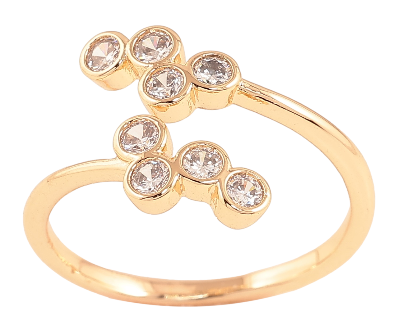Каблучка Xuping Позолота 18K «Візерунок з кристалами» р.16-17,18-19