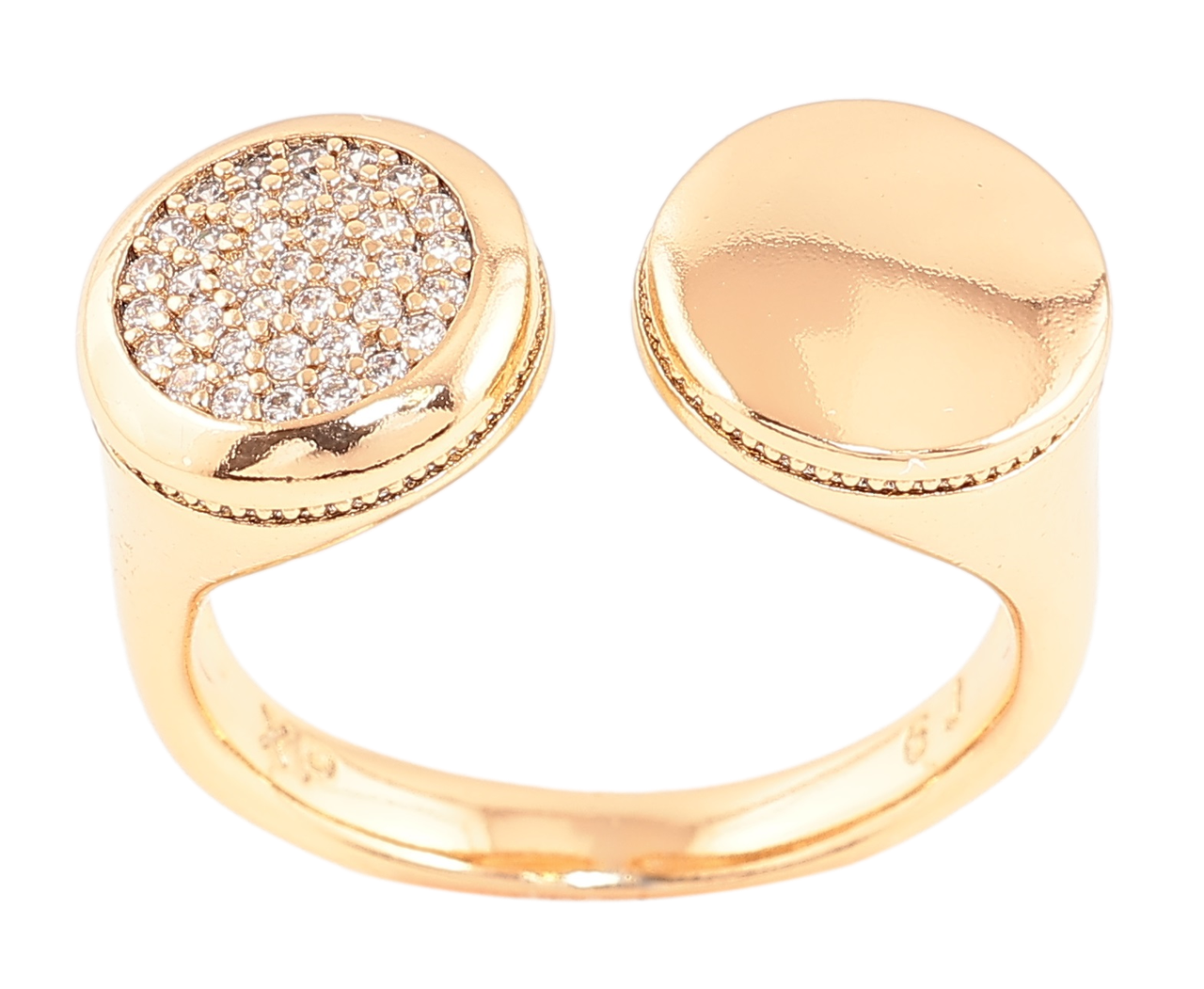 Каблучка Xuping Позолота 18K «Кола з інкрустацією кристалами» р.17-18