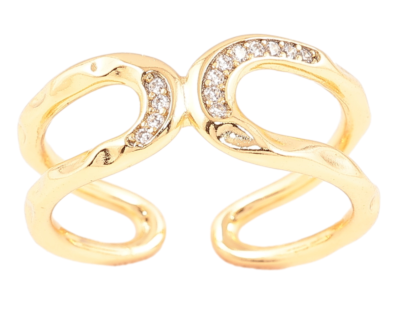 Каблучка Xuping Позолота 18K «Декоративний візерунок з кристалами» р.17-18