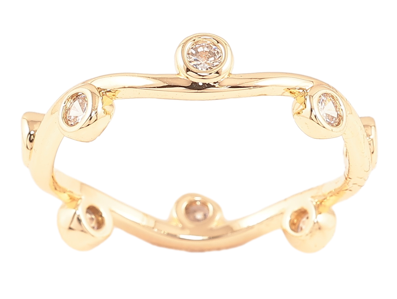 Каблучка Xuping Позолота 18K «Візерунок зі вставками кристалів» р.16.5,18,19,20
