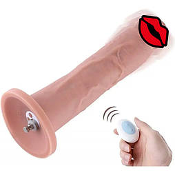 Фалоїмітатор 10.2 з вібрацією для секс-машин Hismith Silicone Dildo with Vibe, знімний конектор 777Store.com.ua