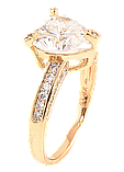 Каблучка Xuping Позолота 18K «Кришталеве сердечко» р.16.5,17,17.5,18,18.5,19,19.5, фото 3