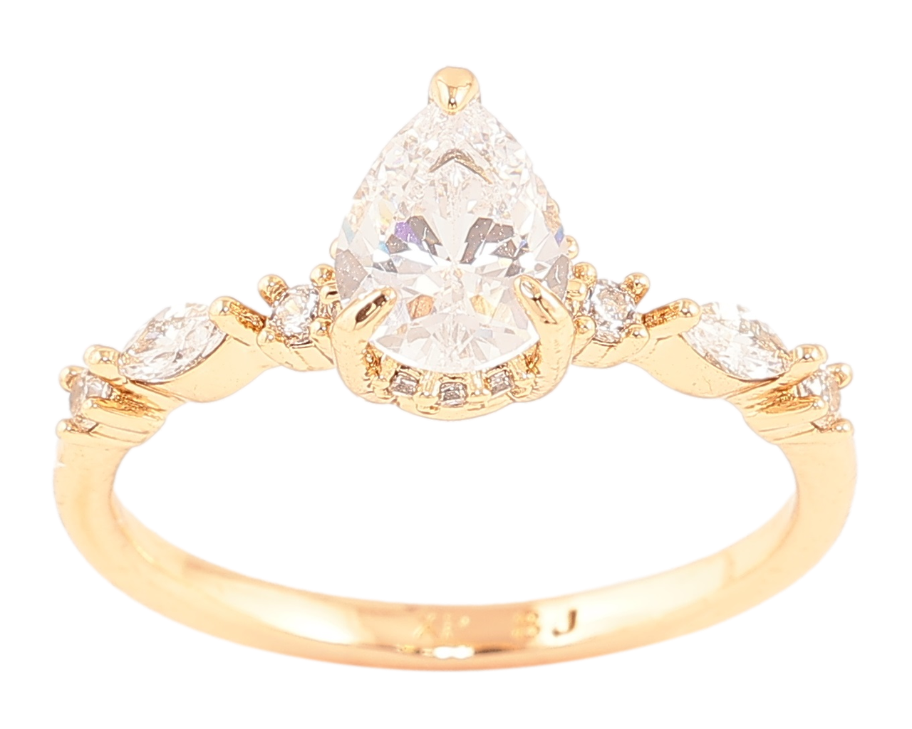 Каблучка Xuping Позолота 18K «Кришталева крапля» р.16,17,17.5,18,18.5