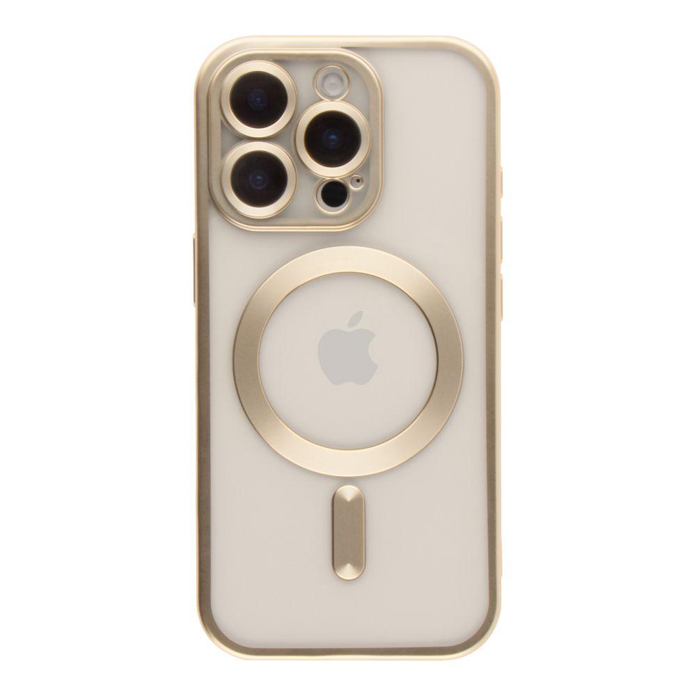 Чехол TPU Metallic Chrome Full Camera with Magsafe для iPhone 16 Pro Max Цвет Chrome Gold