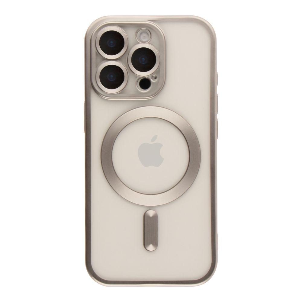 Чехол TPU Metallic Chrome Full Camera with Magsafe для iPhone 16 Pro Max Цвет Titan