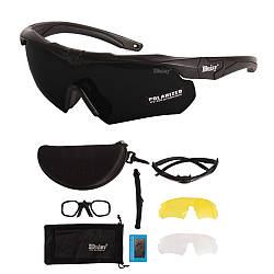 Тактичні захисні окуляри Daisy X10 чорні з поляризацією та 3 змінними лінзами