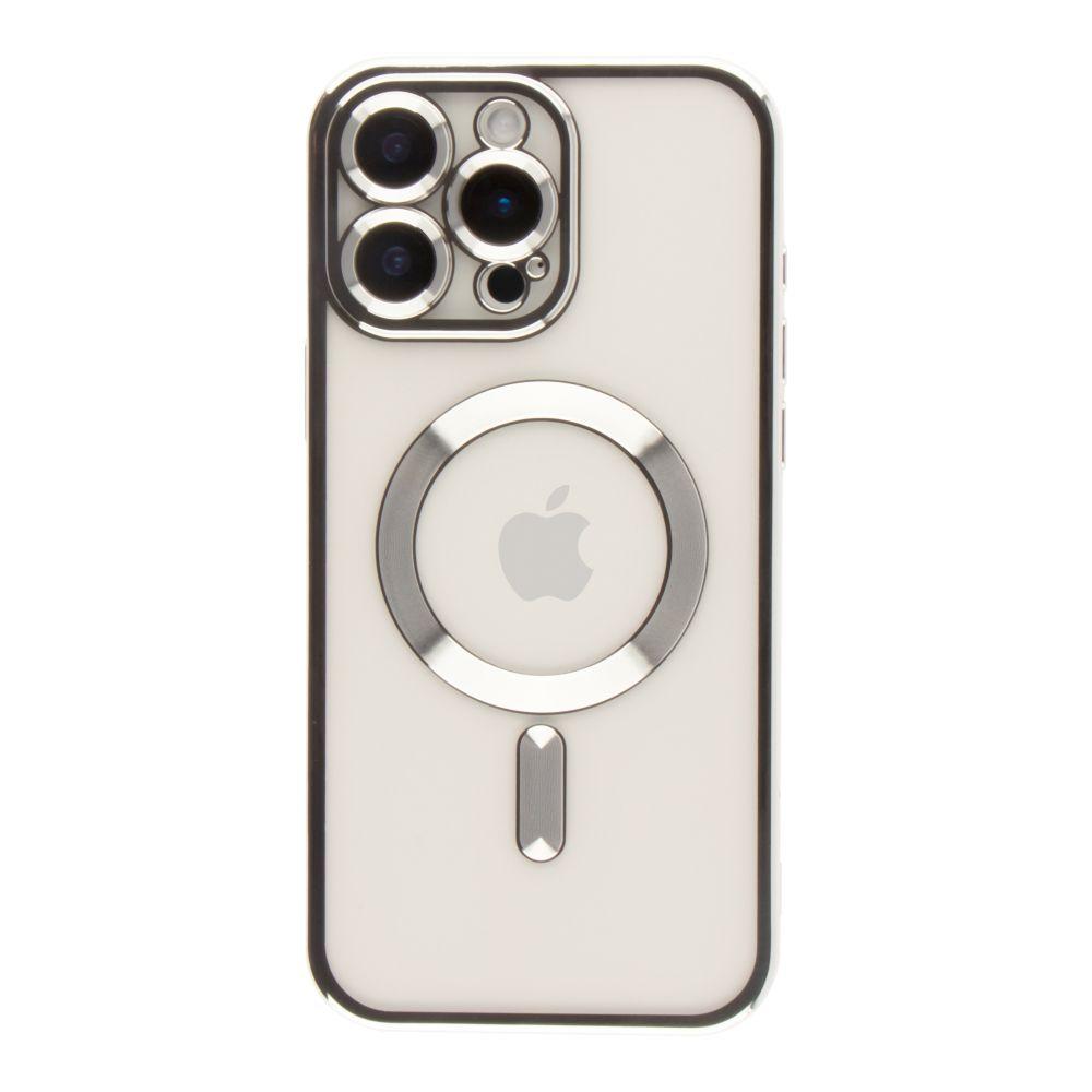 Чехол TPU Metallic Full Camera with Magsafe для iPhone 16 Pro Max Цвет Silver