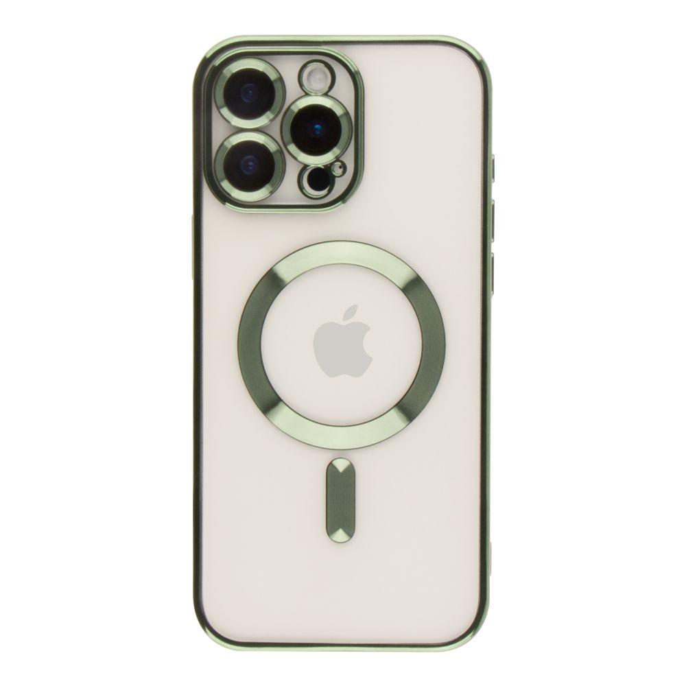 Чехол TPU Metallic Full Camera with Magsafe для iPhone 16 Pro Max Цвет Green