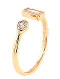 Каблучка Xuping Позолота 18K «Два кристали» р.16-17,18-19, фото 3