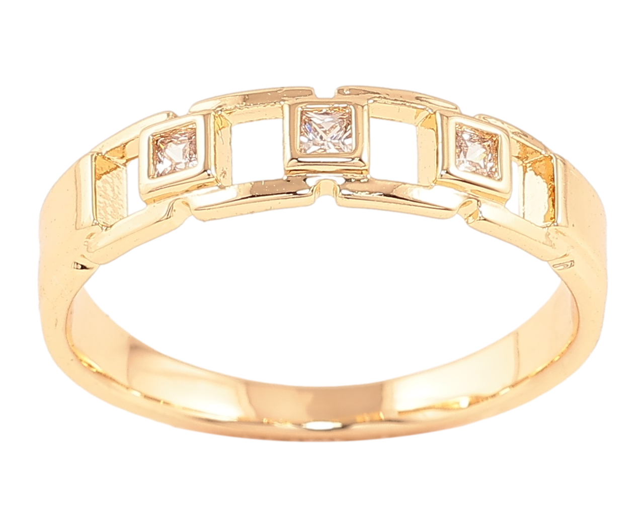 Каблучка Xuping Позолота 18K «Візерунок з кристалами» р.18