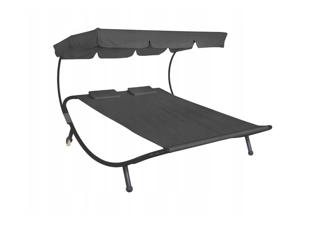 Подвійна садова палуба з чорним навісом 2 місць 401495, фото 1