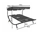 Подвійна садова палуба з чорним навісом 2 місць 401495, фото 4