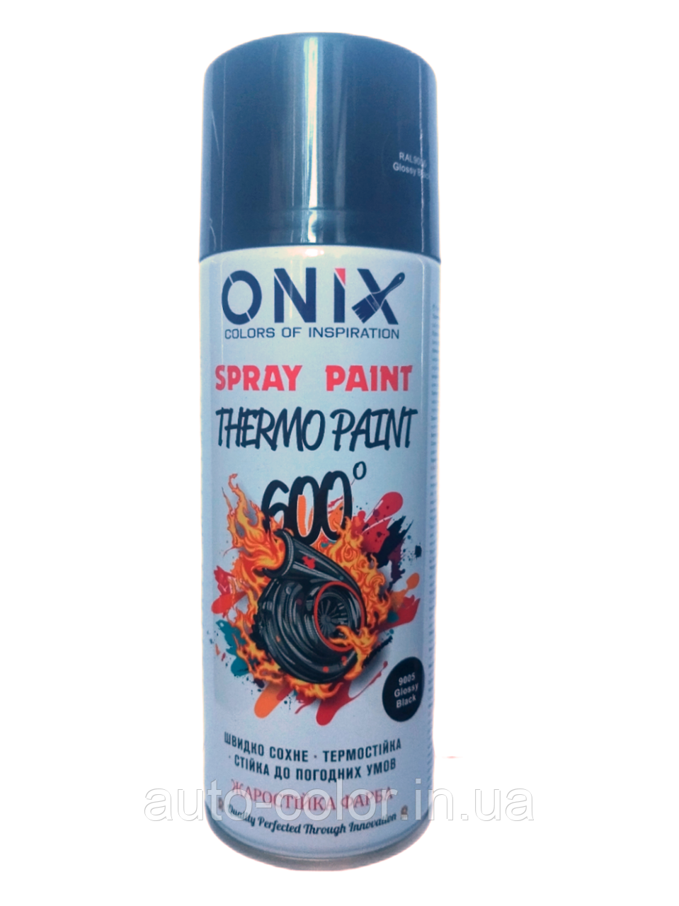Фарба жаростійка аерозоль ONIX 600*С чорний 400 мл.