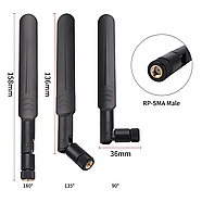 2шт. GSM 4G WiFi універсальні антени 5dBi 900/1800MHz 2.4-5.8 GHz RP-SMA-Male для маршрутизаторів, модемів, репітерів і т. п., фото 4
