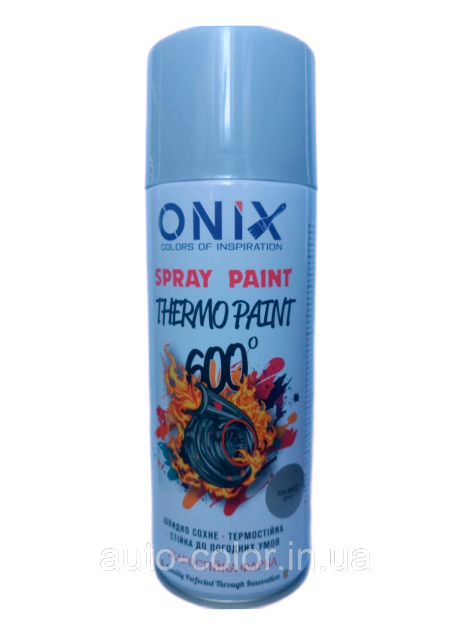 Фарба жаростійка аерозоль ONIX 600 °C срібло 400 мл