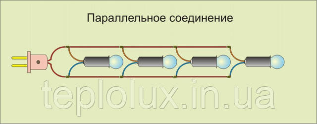 Параллельное соединение лампочек.