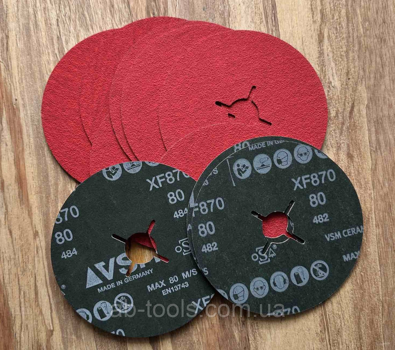 Фібровий диск 125 мм VSM зерно 80 кераміка, фото 1