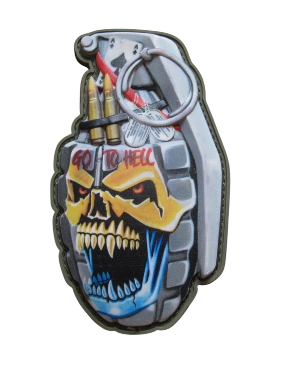Шеврон Граната з тузом пік go to hell пвх патч для ВСУ