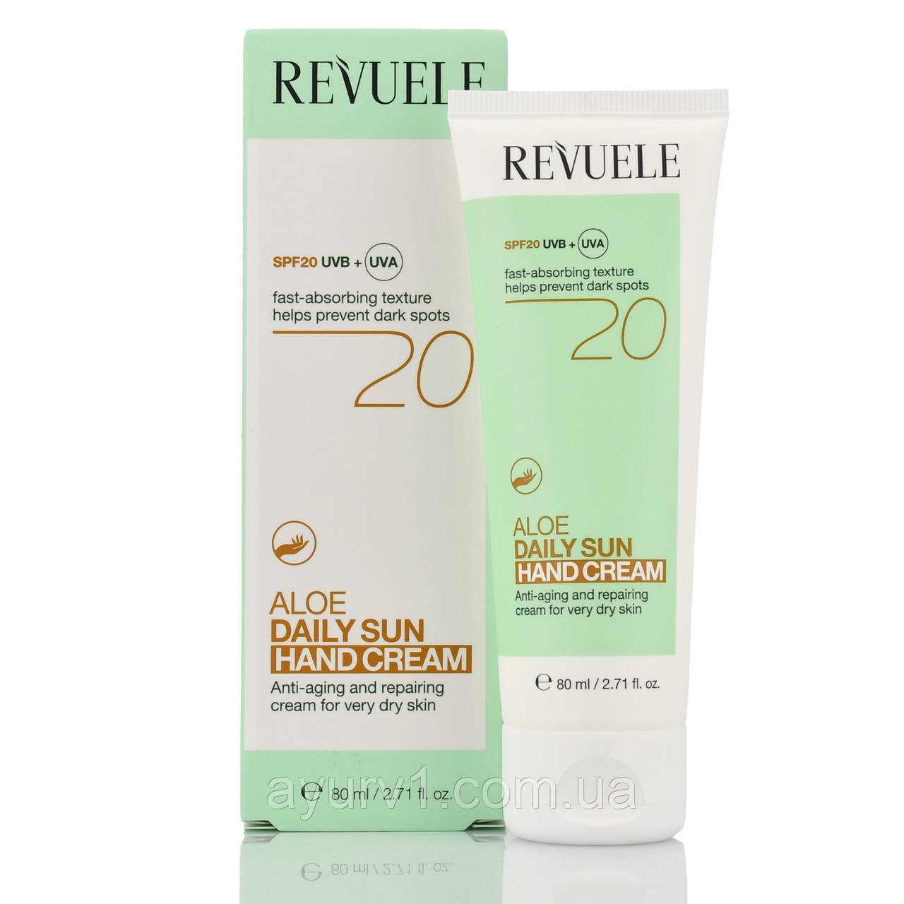 Крем для рук щоденний сонцезахисний з алое вера SPF 20, Reveule, 80 мл