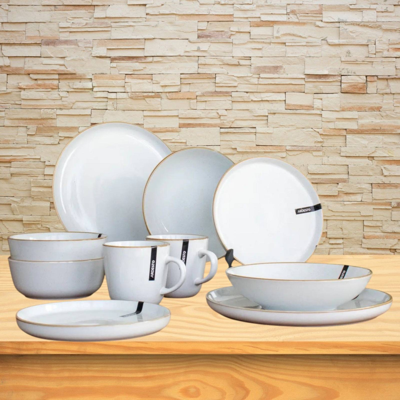 Сервіз столовий Apulia Grey 16 предметів сірий