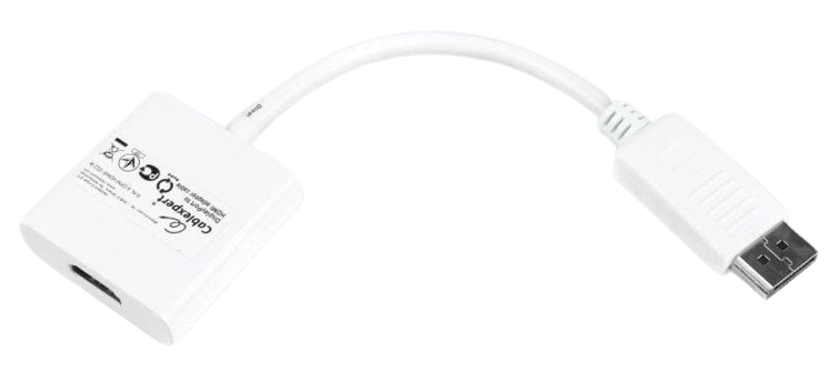 Адаптер Cablexpert DisplayPort - HDMI 0.1м White (A-DPM-HDMIF-002-W), фото 1