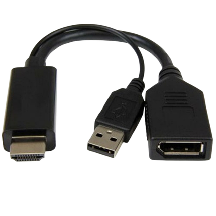 Адаптер Cablexpert HDMI — DisplayPort 0.1 м Black (A-HDMIM-DPF-01), фото 1