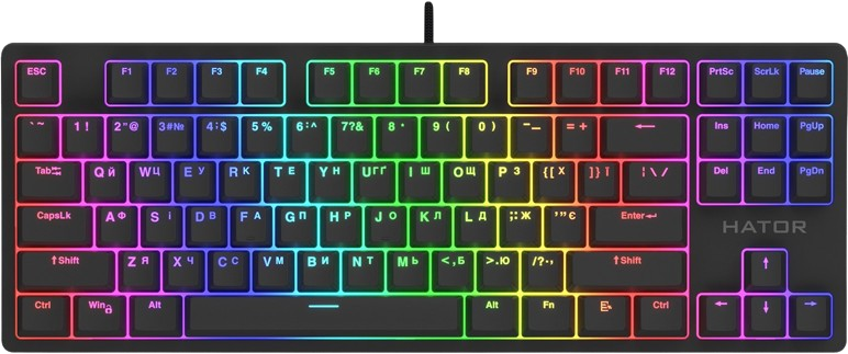 Клавіатура Hator Rockfall 2 Mecha Orange RGB Black (HTK-520)