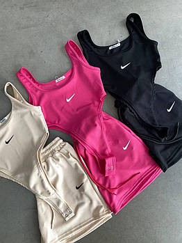 Костюм жіночий спортивний літній у рубчик боді і шорти (Норма)