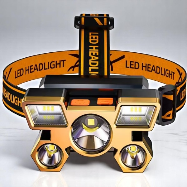 Ліхтар налобний з вбудованим акумулятором 18650HEAD LIGHT 5-5 Золото