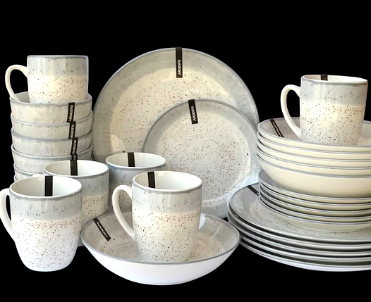 Сервіз Ardesto Siena 12 предметів SW біло-сірий, фото 1