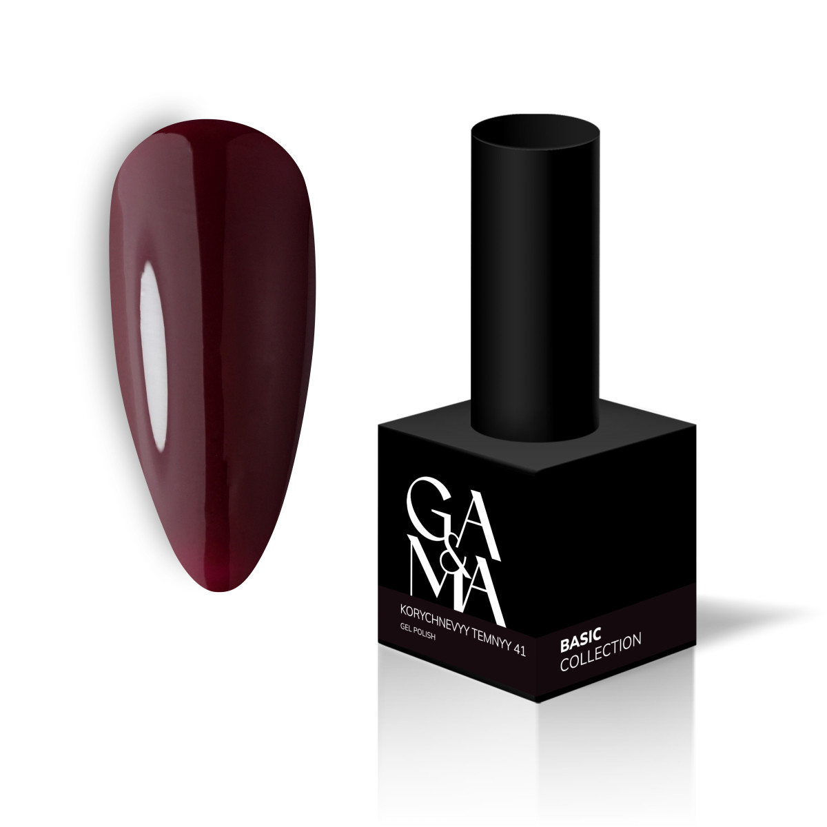 GA&MA Basic collection 041 korychnevyy temnyy — гель-лак темно-коричневий, 10 мл