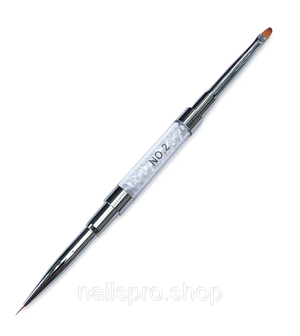 Пензель для манікюру 2в1 No2 6 мм лайнер-ів, фото 1