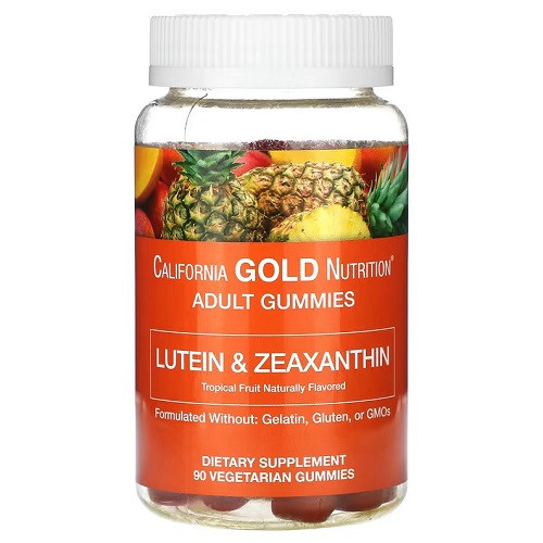 Лютеїн вітаміни California Gold Nutrition Adult Gummies Lutein & Zeaxanthin (90 жувальних таблеток.), фото 1