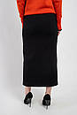 Спідниця жіноча класична міді трикотажна чорна Marshal Wolf MKMO-165, фото 3