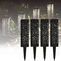 Садові світильники на сонячних батареях Garden Light 10, 4 шт/уп. декоративні ліхтарі для саду