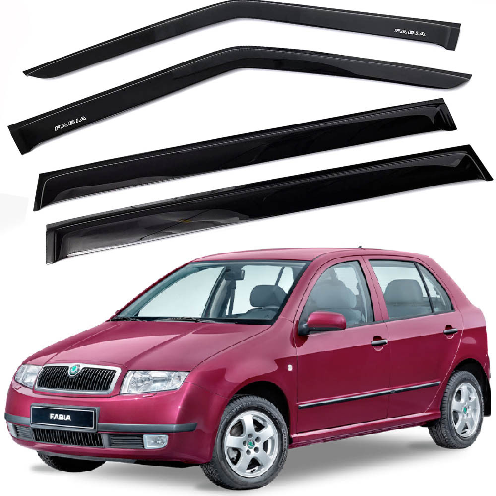 Дефлектори вікон ветровики Skoda Fabia 1997-2007 Хечбек / Седан Скотч 3M Voron Glass, фото 1