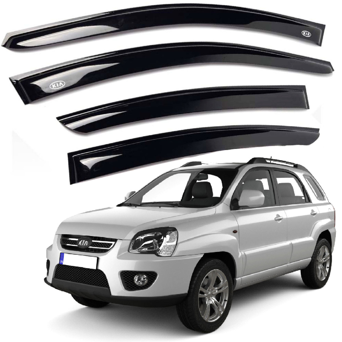 Дефлектори вікон вітровики KIA Sportage 2004-2010 Voron Glass, фото 1