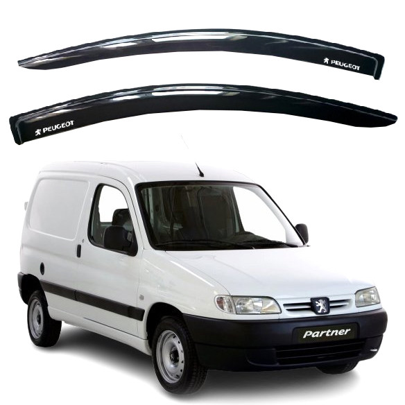 Дефлектори вікон вітровики для Peugeot Partner I 1996-2008 Скотч 3M 2 шт Voron Glass, фото 1