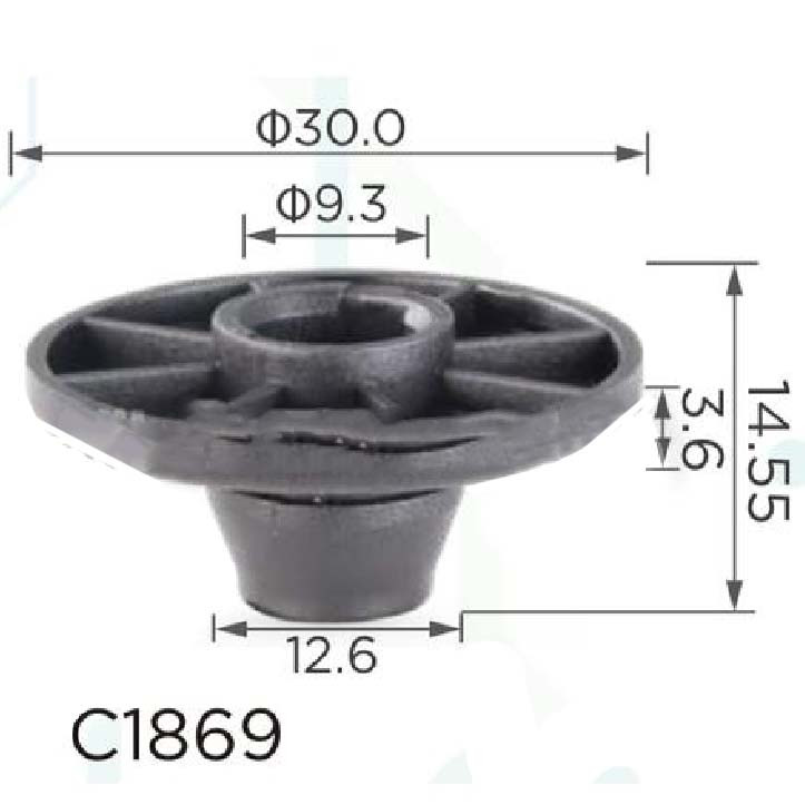 Кліпса Тримач килимів Audi, Volkswagen, Seat, Skoda (8E0-864-229-9B9, 8E08642299B9, 12809), фото 1