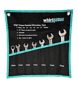 Whirlpower Набір ключів трещіточних 10-19мм 7од. чохол